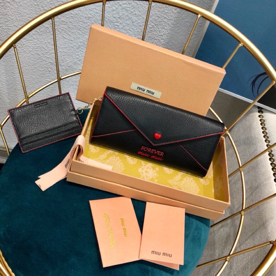 [Miu Miu Wallets]LOVE LOVE series wallet Exclusive customized English logo FOR