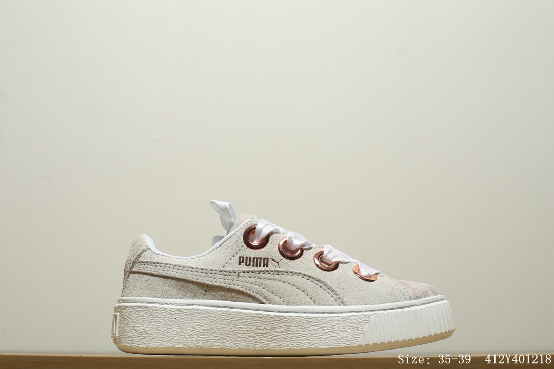 150 #真标半码 彪马 Puma Suede Platform Core 蕾哈娜 翻毛皮 厚底增高休闲板鞋 #412Y401218
