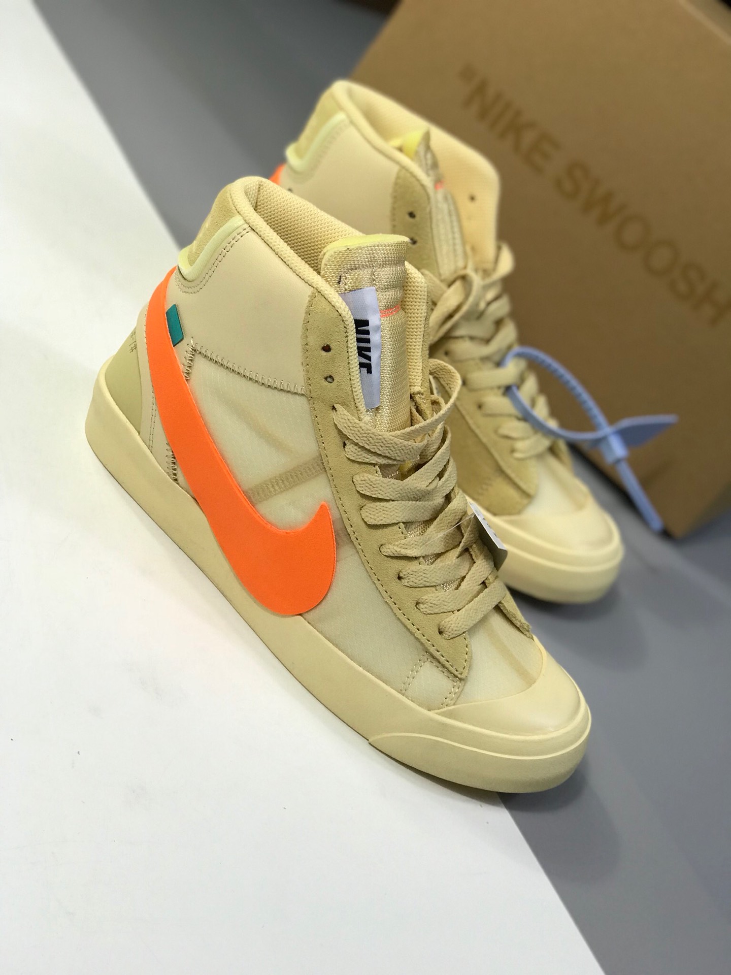 170耐克 The 10: Nike Blazer Mid 高邦板鞋 开拓者联名OW 原装鞋型走线 纯原底 头层