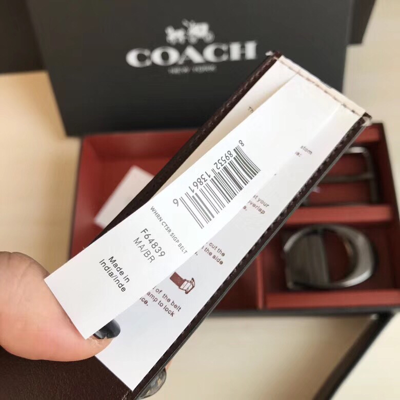 Coach ～纯原coach/64839 大C字扣 新款皮带 一面头层牛皮 一面专用花纹 双面双用