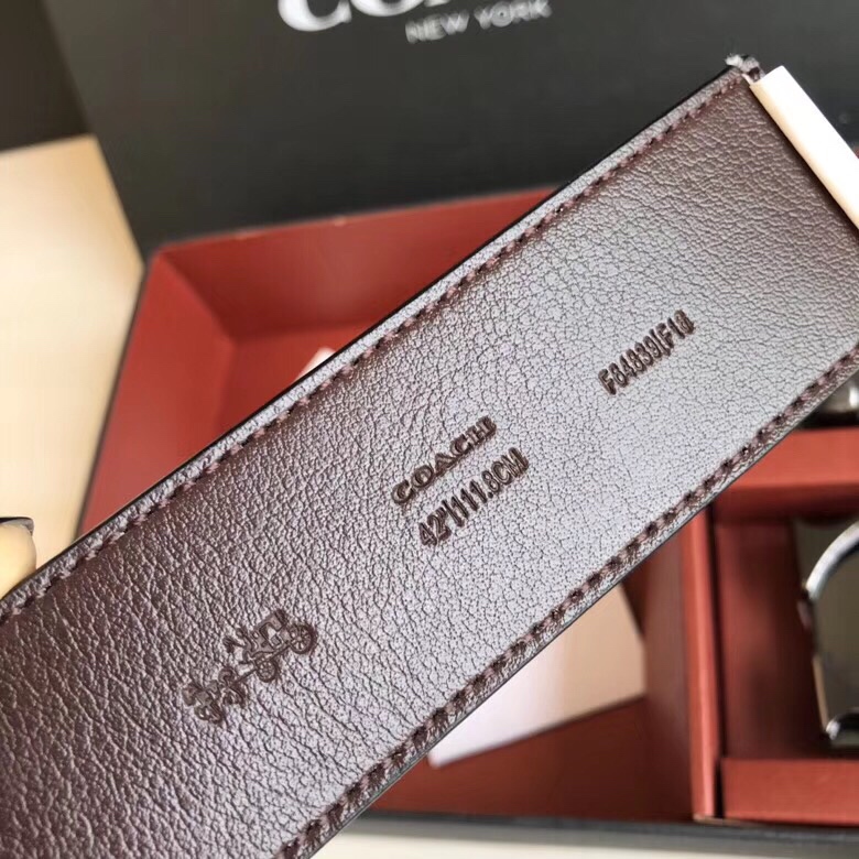 Coach ～纯原coach/64839 大C字扣 新款皮带 一面头层牛皮 一面专用花纹 双面双用