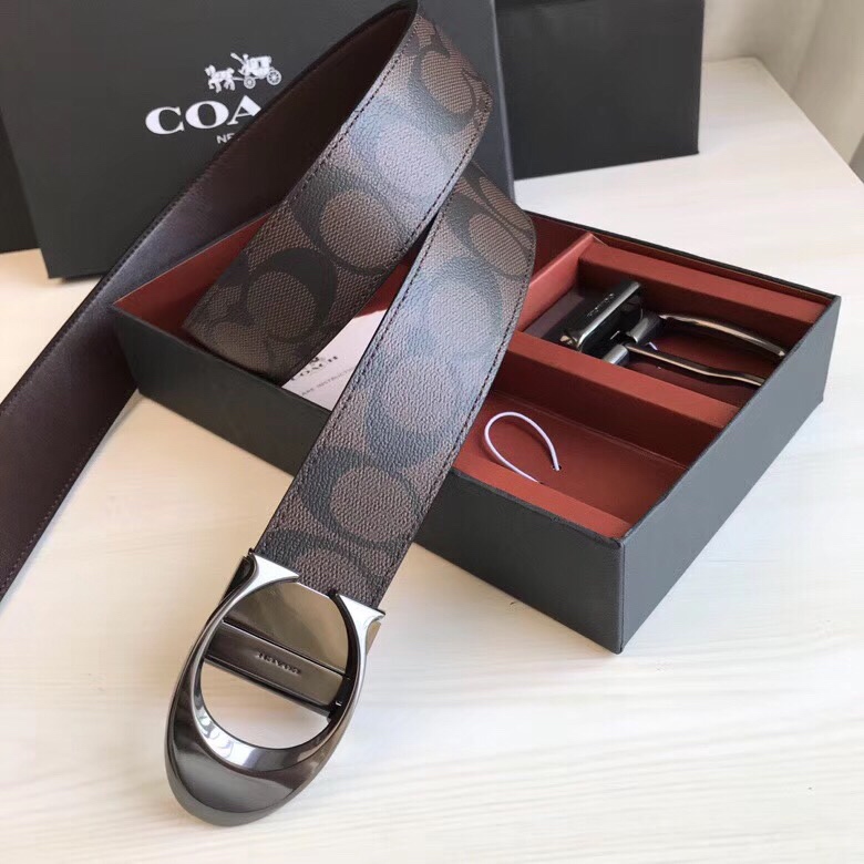 Coach ～纯原coach/64839 大C字扣 新款皮带 一面头层牛皮 一面专用花纹 双面双用