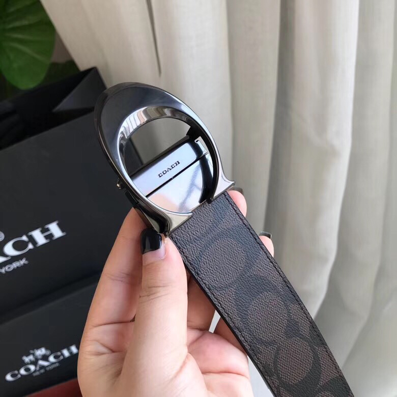 Coach ～纯原coach/64839 大C字扣 新款皮带 一面头层牛皮 一面专用花纹 双面双用