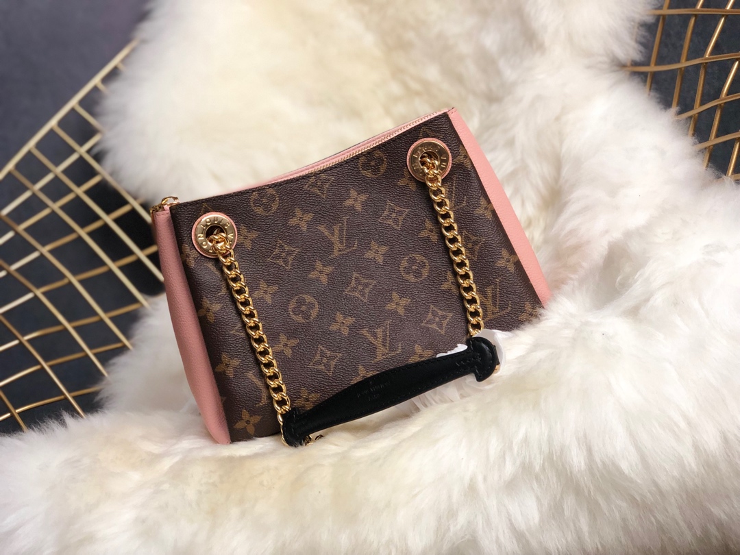 Louis Vuitton AAAA
 Bags Handbags Black Gold Pink Red Monogram Canvas Calfskin Cowhide Fashion Casual M43775