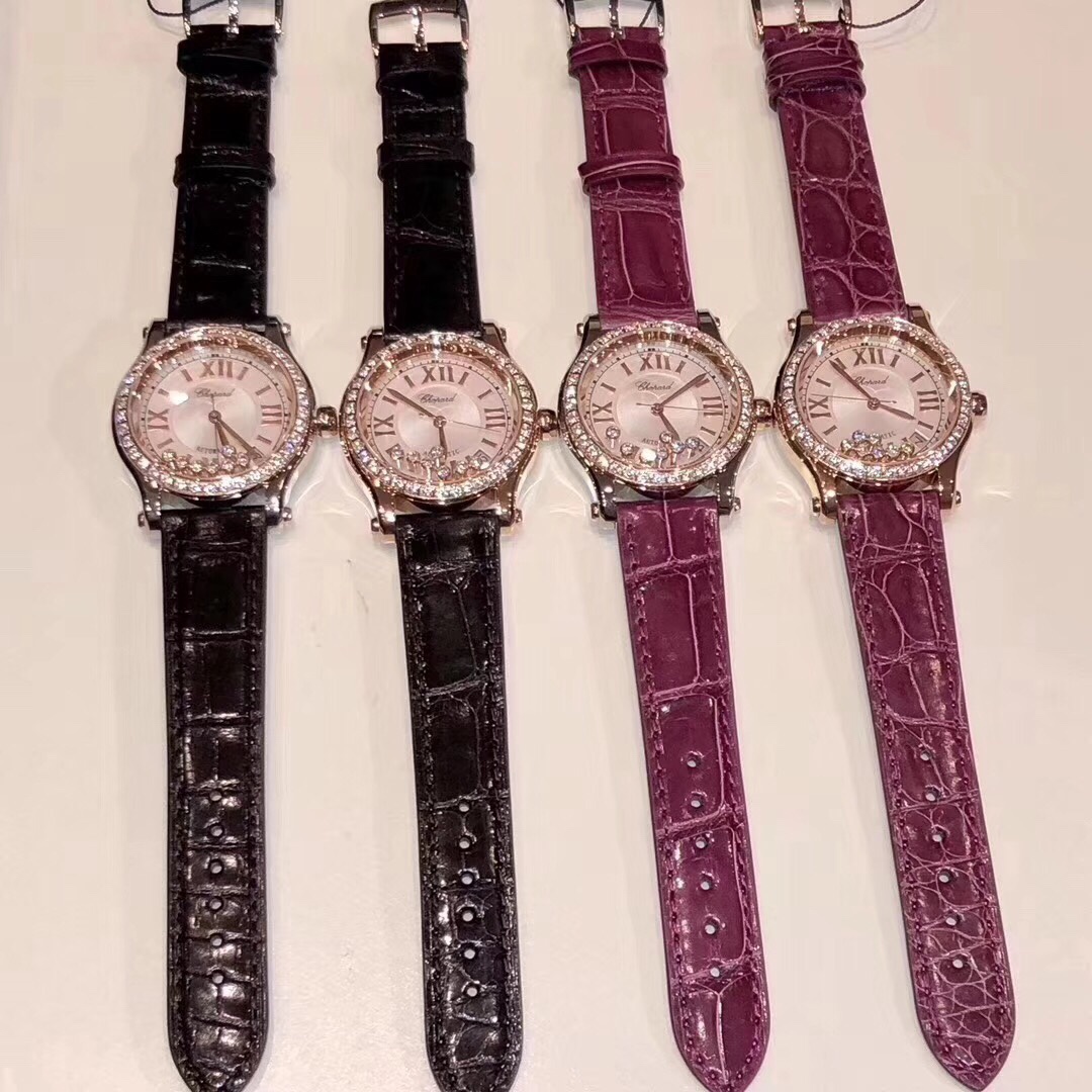 Lacoste 萧邦 女款，搭配美洲鳄鱼皮，是一款非常有质感的女表