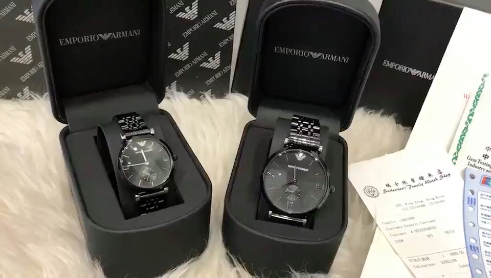 “Amani Couple Watch Set: Stone Core, Butterfly Button, 32mm Female, 40mm Male” - 图片 1