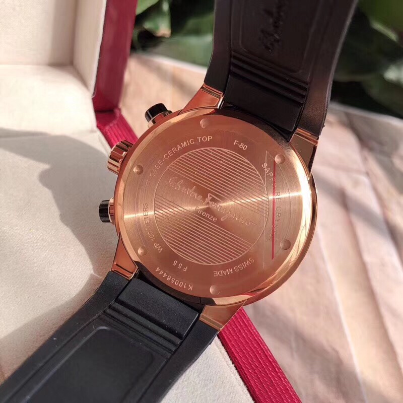 菲拉格慕F80旗舰系列石英计时码表，两色男款 男表！表径43mm