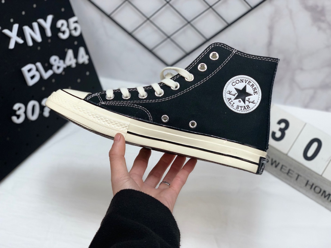 105 蓝底 匡威 Converse 1970s 162050C  复刻三星标  高品质高帮帆布滑板鞋