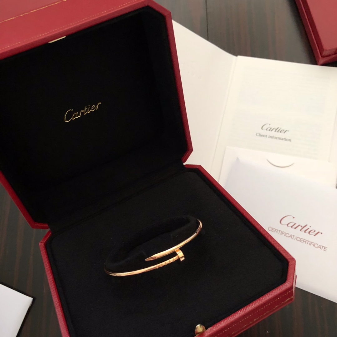 Cartier 空心弹簧管 卡地亚新款窄版钉子手镯