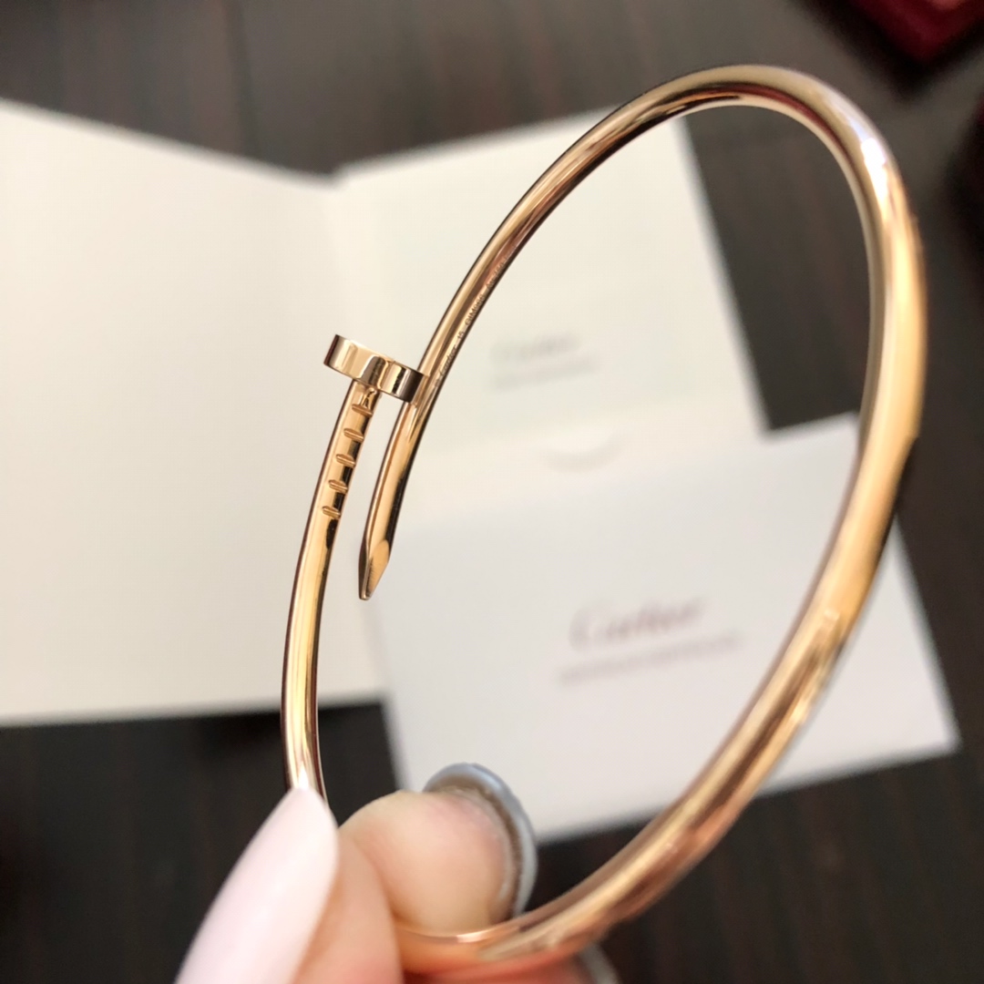 Cartier 空心弹簧管 卡地亚新款窄版钉子手镯