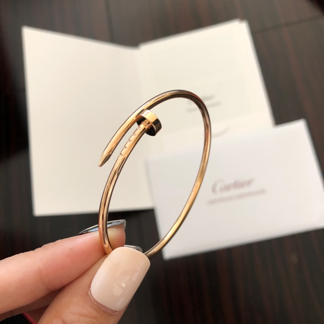Cartier 空心弹簧管 卡地亚新款窄版钉子手镯