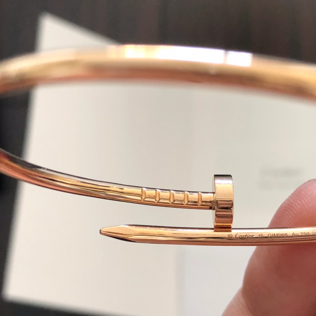 Cartier 空心弹簧管 卡地亚新款窄版钉子手镯