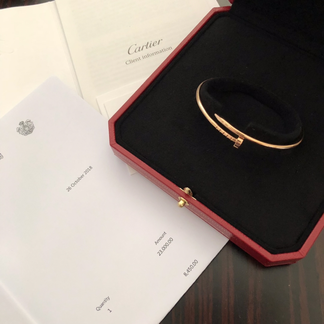 Cartier 空心弹簧管 卡地亚新款窄版钉子手镯