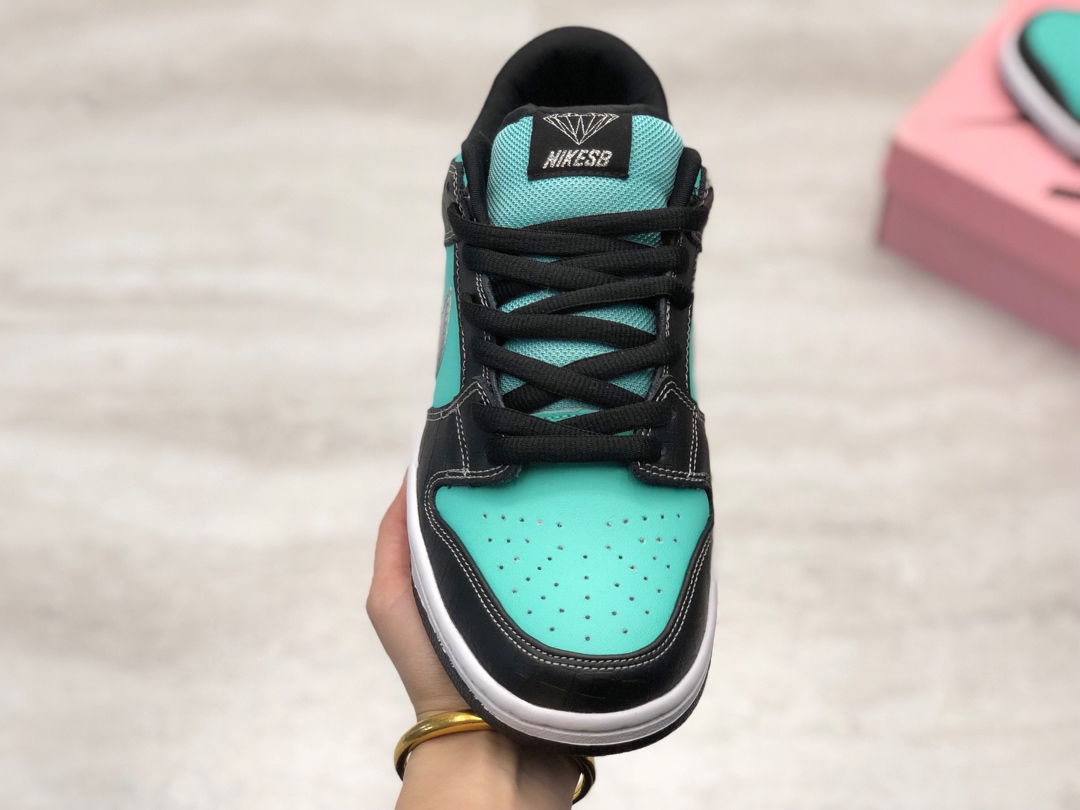 140公司级 全新版本 Nike SB Dunk Low PRO QS 白钻石 蒂凡尼配色 运动休闲滑板鞋 304292-402