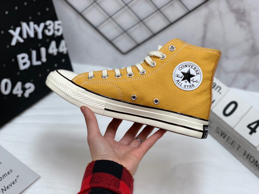105 蓝底 匡威 Converse 1970s 162050C  复刻三星标  高品质高帮帆布滑板鞋