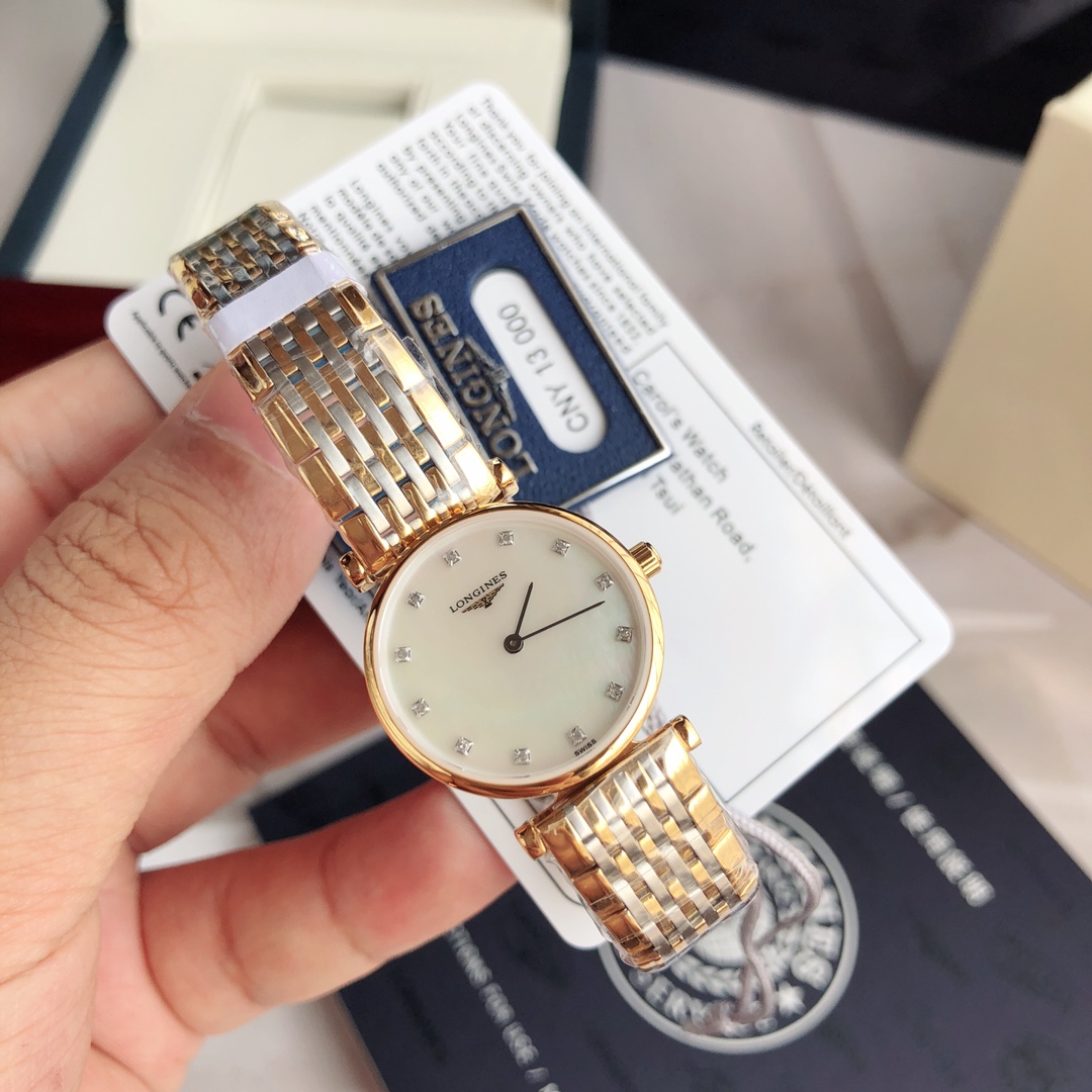 NO:384726,There are real diamond noodles. Awesome and hard products!  The classic and unbeaten Longines Jialan series of super big brands - casual and fashionable women's quartz watches. Longines Jialan embodies the oldest manufacturing aesthetics of the Longines brand, which is famous for its flying wing hourglass logo. The uniquely designed case casts eternal beauty with ultra-thin silhouettes. Original Swiss L209 quartz movement, size: 29mm Anti-wear sapphire mirror, three-fold safety buckle and press-type opening device, black pointer makes the entire dial more refined, original large accessories stand up to show the essence of the watch, one watch, one code, watch bottom cover - tag - guarantee card three codes, exclusive source., longines19860909有货真钻面.牛叉硬货！超级大牌经典不败的浪琴嘉岚系列-休闲时尚女士石英腕表,浪琴嘉岚体现了以飞翼沙漏标志而闻名于世的浪琴品牌最古老的制造美学,独特设计的表壳以超薄侧影铸就永恒之美,原装瑞士L209石英机芯,尺寸:29mm 抗磨损蓝宝石镜面,三折式安全表扣和按压式开启装置,黑色指针使整个表盘更显精致,原厂大配件立显腕表精髓,一表一码,腕表底盖-吊牌-保卡三码一致,独家货源.,,longines,Watch