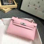 Hermes Kelly Handbags Crossbody & Shoulder Bags Pink Silver Hardware Mini