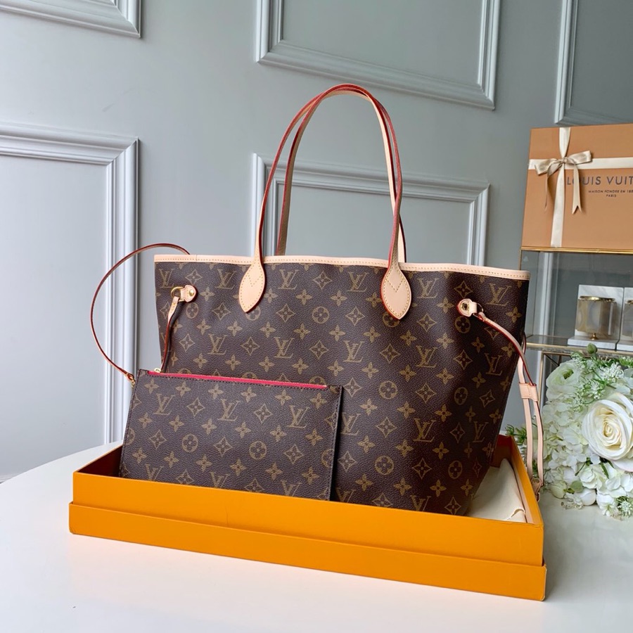 Louis Vuitton LV Neverfull Handbags Tote Bags Canvas Fabric Vintage