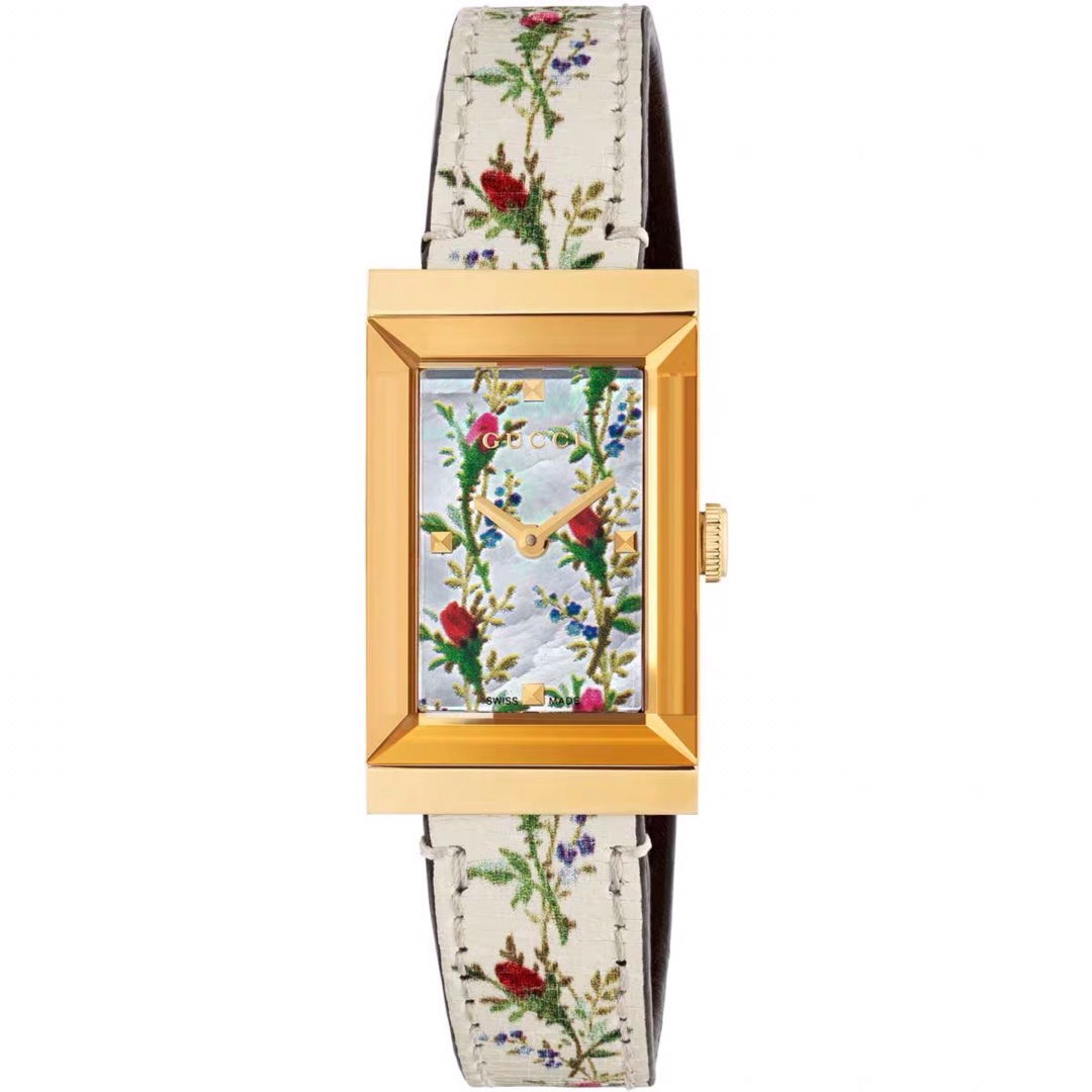 NO:156624,Original box: 30.2018 Gucci Basel protagonist, Original Gucci original accessories, original Swiss quartz women's watch, exquisite fritillar face decorated with geranium three-dimensional and beautiful, ~ 21/34mm watch diameter, new style in stock, brand new and complete set.,,gucci,gucci19860909批 原盒:30.2018年古驰巴塞尔主角,Original Gucci原厂配件,原装瑞士石英女表,精致贝母面饰以天竺葵立体感十美感,～21/34mm表径,新款有货,全新全套出.,,gucci,gucci,Watch