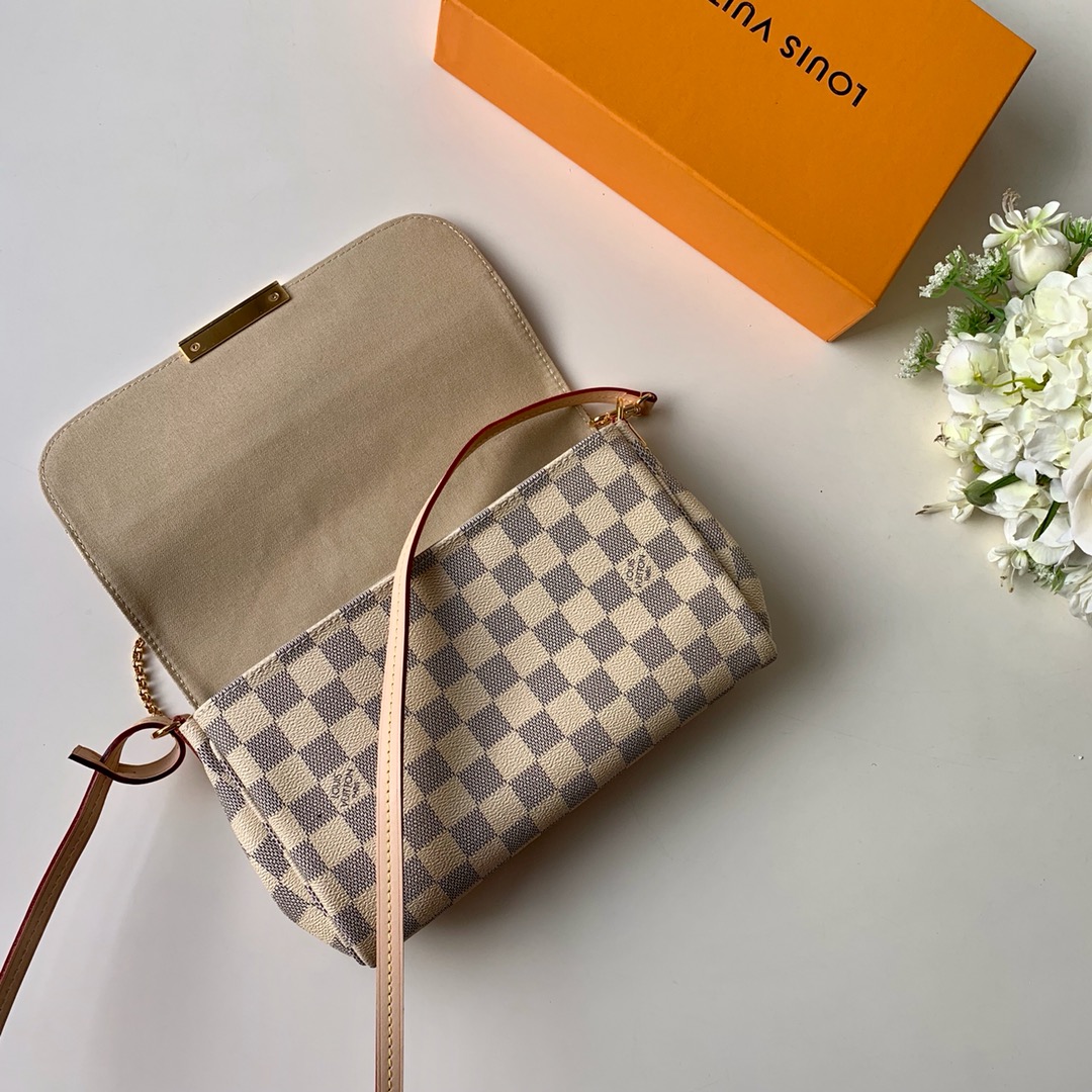 Louis Vuitton LV Favorite PM白格纹翻盖两用小鍊包 N41277