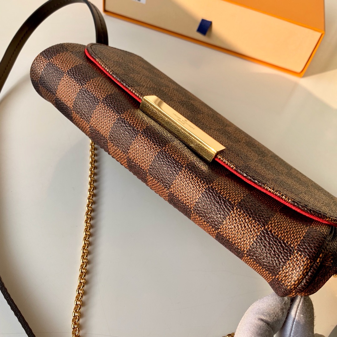 Louis Vuitton LV Favorite PM 棋盘格纹鍊条小肩背包 N41276