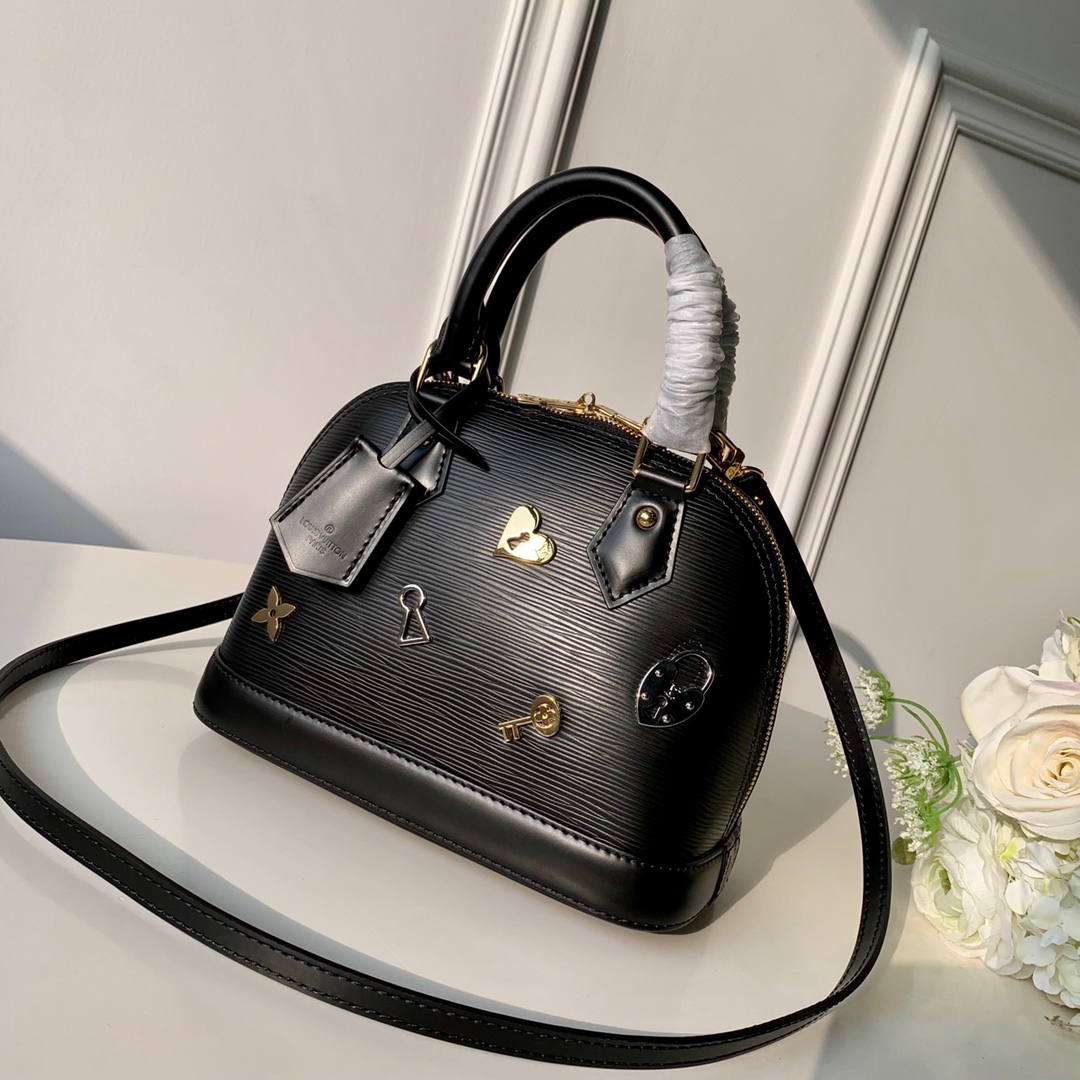 Louis Vuitton LV Alma BB Bags Handbags High Quality Perfect
 Black Epi Fashion M52884