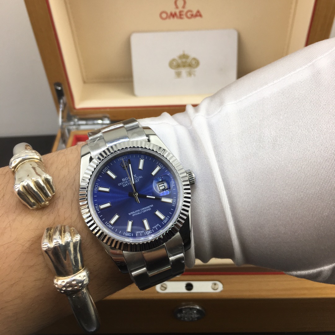 NO:154001,Royal Real Shot Rolex Diary Series Men's Dark Blue Dial Watch, Rolex19860909皇家实拍 劳力士日志型系列男款深蓝色表盘腕表,,rolex,Watch