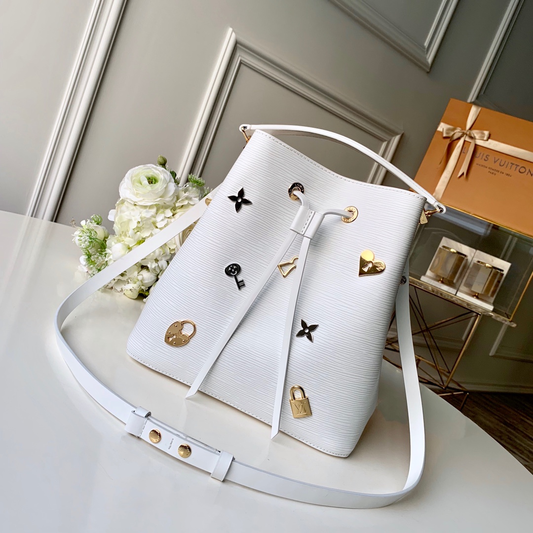 Sale Outlet Online
 Louis Vuitton LV NeoNoe Bags Handbags White Epi Spring Collection M53238