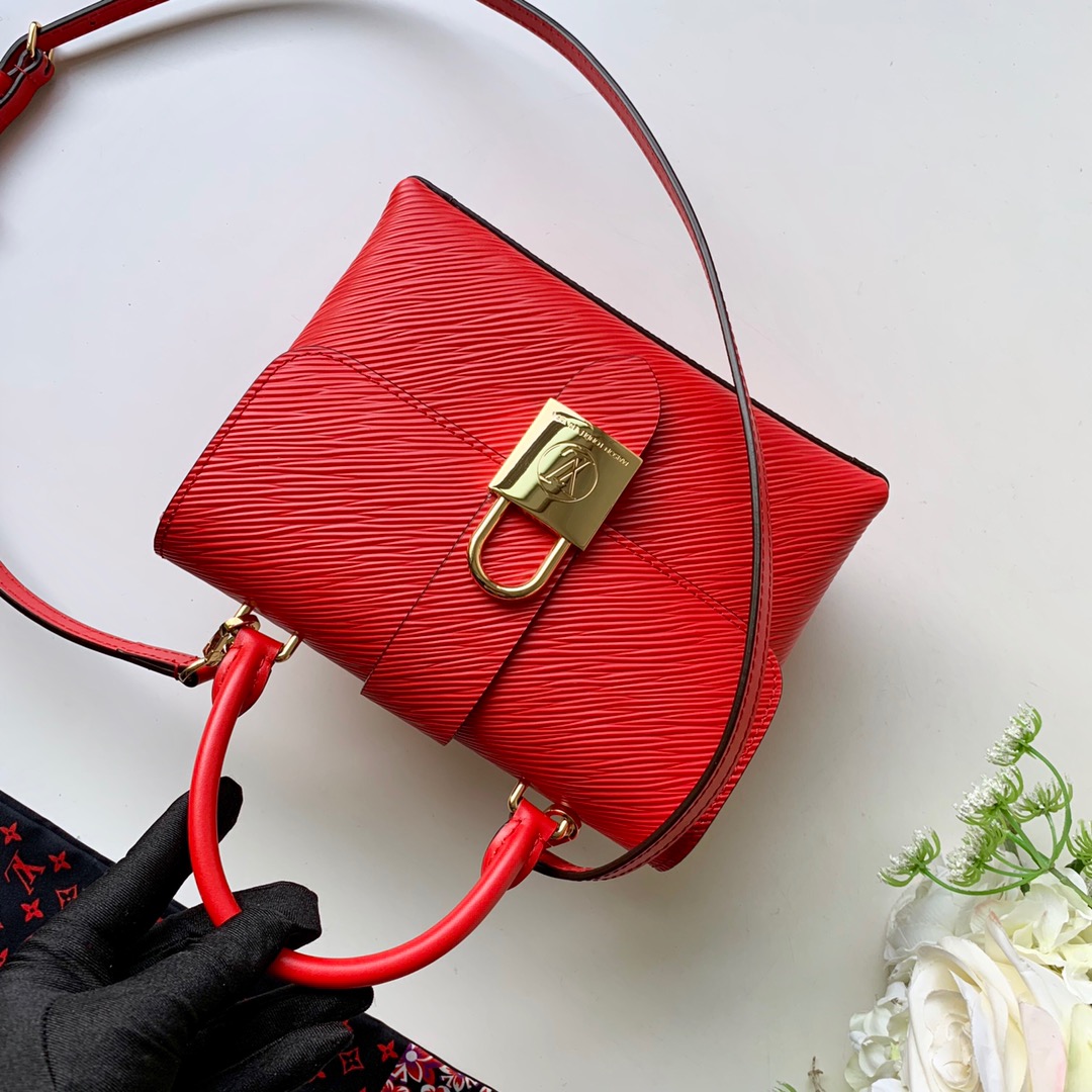 Louis Vuitton LV Locky BB Bags Handbags Gold Red Epi Fashion M53239