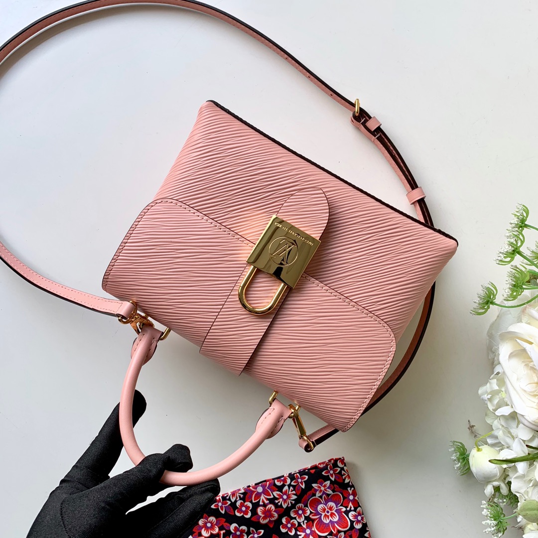Louis Vuitton LV Locky BB Bags Handbags Gold Pink Epi Fashion M52789