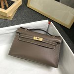 Hermes Kelly Top
 Handbags Crossbody & Shoulder Bags Elephant Grey Silver Hardware Mini