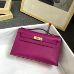 Hermes Kelly Handbags Crossbody & Shoulder Bags Shop the Best High Quality
 Purple Rose Silver Hardware Mini