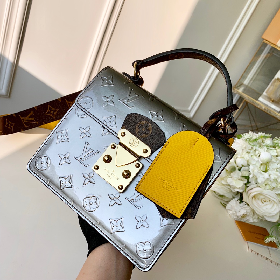 Louis Vuitton LV Spring Street Bags Handbags Gold Grey Epi Canvas Cowhide M90376