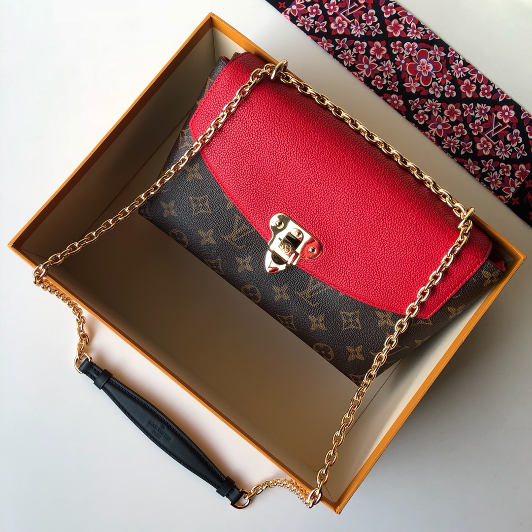 Louis Vuitton Crossbody & Shoulder Bags Gold Red All Steel Monogram Canvas Fashion Chains M43713