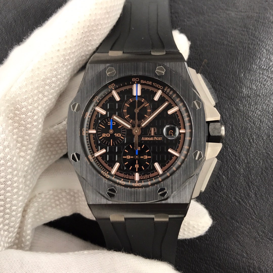 Audemars Piguet APCB Royal Oak producido por JF, caja de cerámica negra de 44 mm de diámetro, equipada con una réplica …