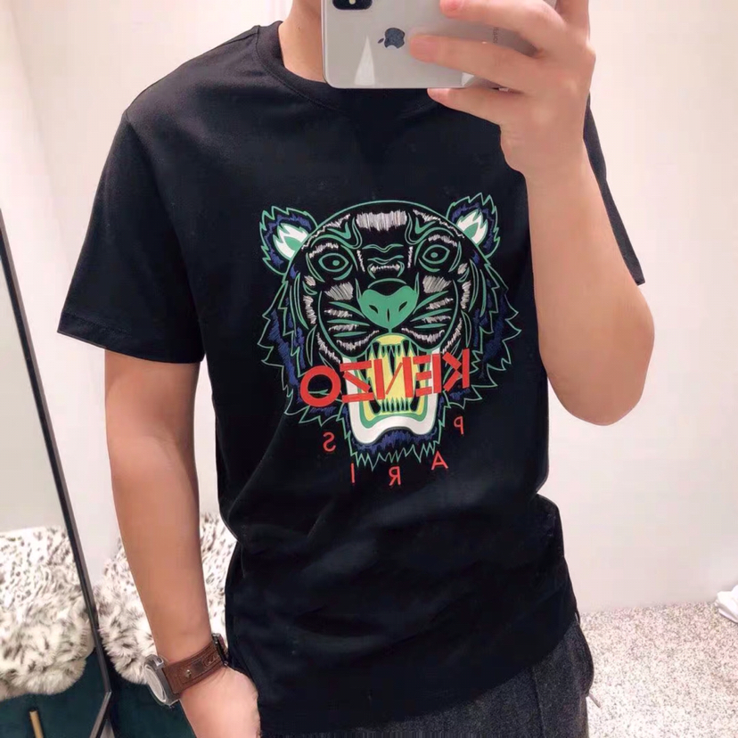 :65『19春季限定最新款』【KENZO男士T】KENZO19ss男士印花虎头T恤