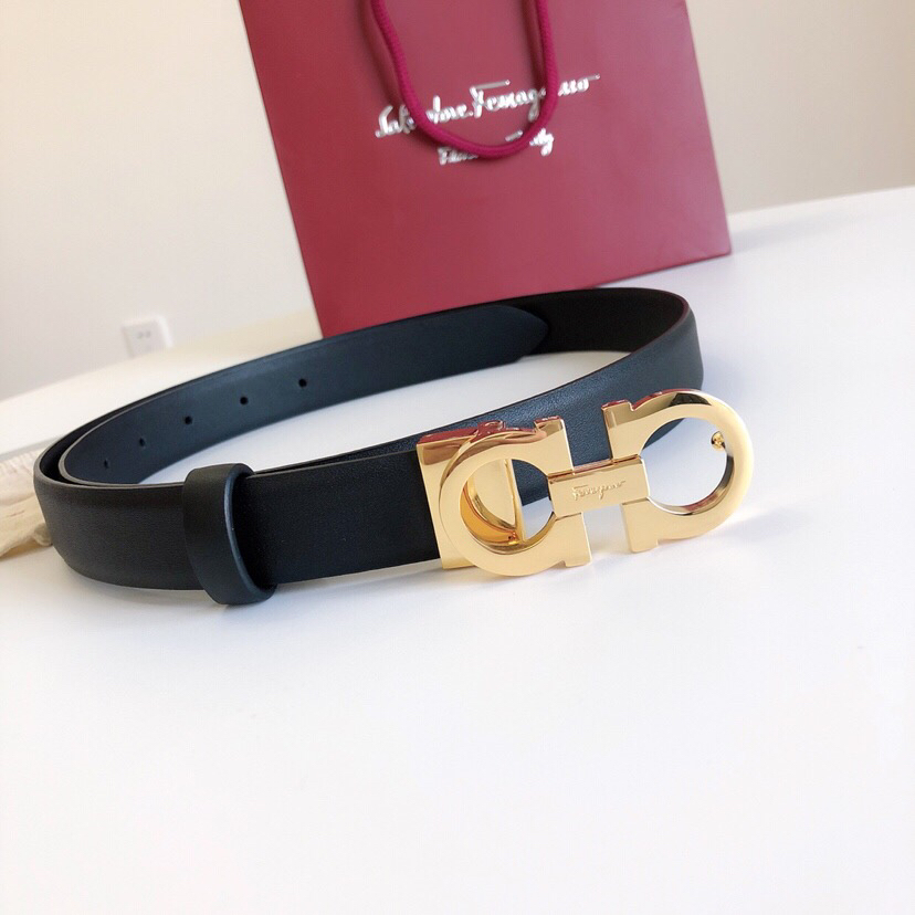 [Ferragamo Belts]Ferragamo Goddess Style Width 2.5CM Leather Material: Double