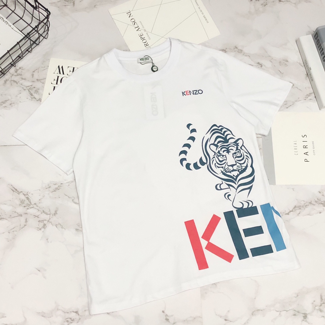 8519ss KENZO经典老虎拼接短袖T恤K家专柜最新款！