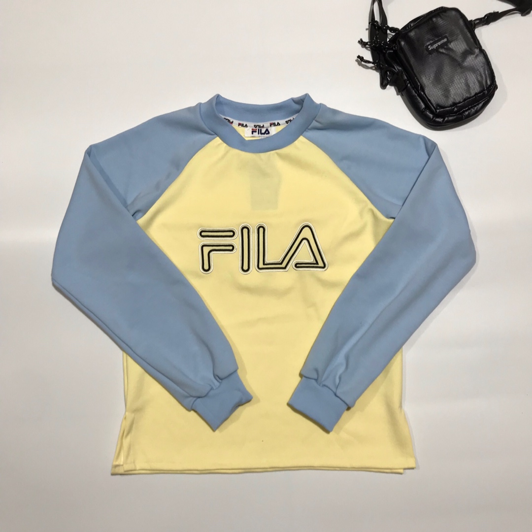 95# FILA 婓乐海外版19ss春款  斐乐插肩袖拼接卫衣 情侣款