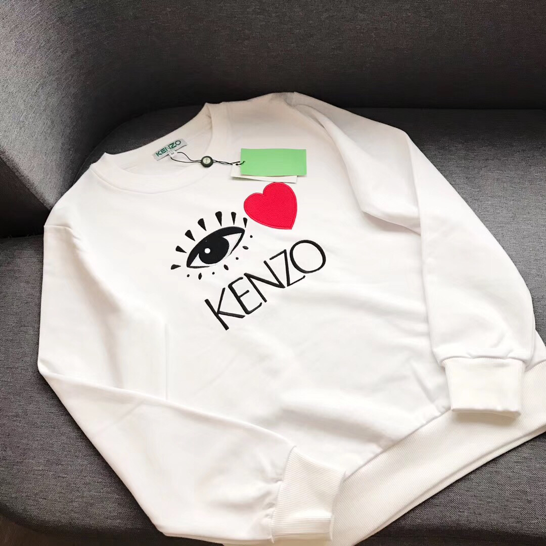 KENZO/高田贤三2019春夏新款眼睛爱心刺绣圆领卫衣 男女同款】