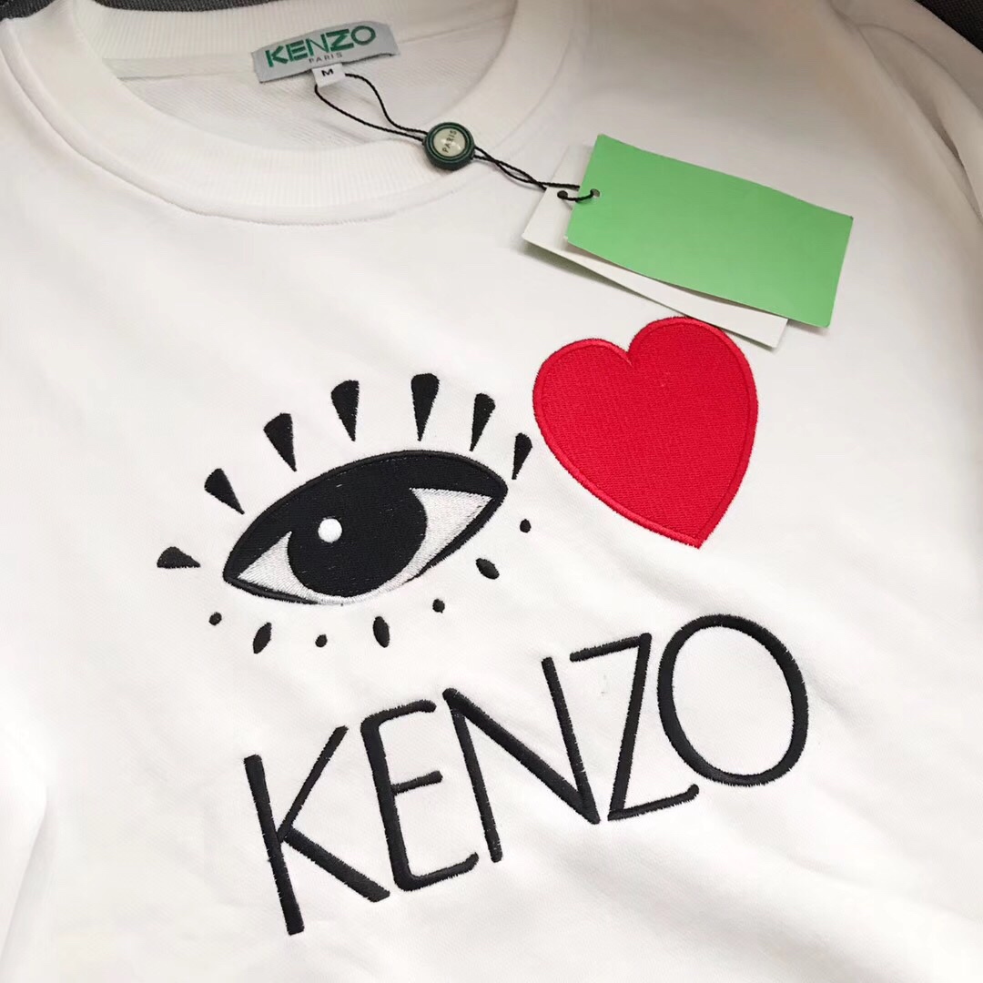 KENZO/高田贤三2019春夏新款眼睛爱心刺绣圆领卫衣 男女同款】