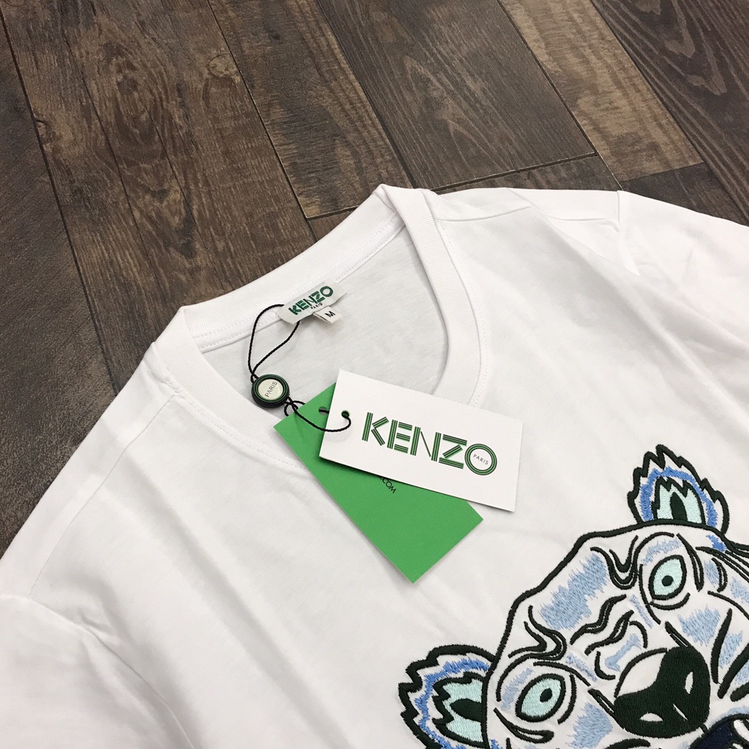 19夏款 发75  新品上新 kenzo19ss刺绣虎头情侣短袖“咆哮者”精致KENZO字母饱满立体