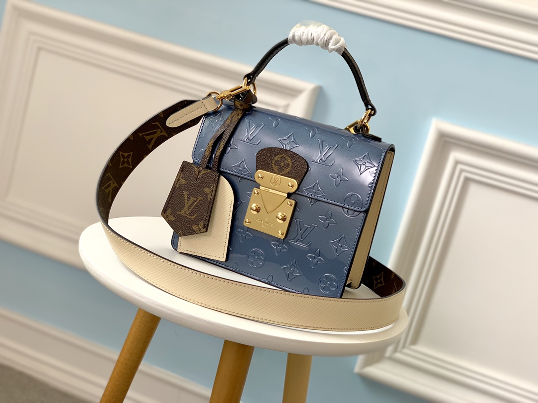 Louis Vuitton LV Spring Street Bags Handbags Replica Online
 Blue Monogram Vernis Cowhide M90376