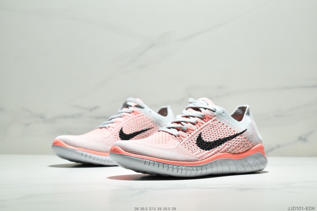 110<br />耐克新款 Nike Free Rn Flyknit 2018赤足飞线编织运动跑步鞋休闲鞋36-40