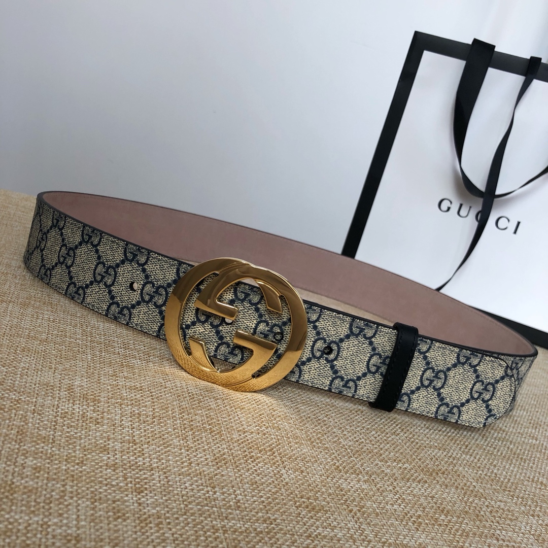 不变的经典GG高级人造帆布腰带饰以互
