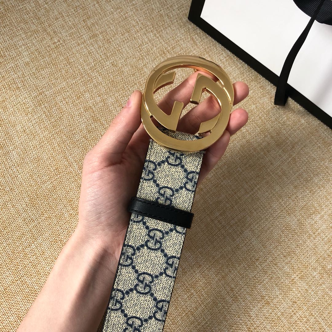 不变的经典GG高级人造帆布腰带饰以互