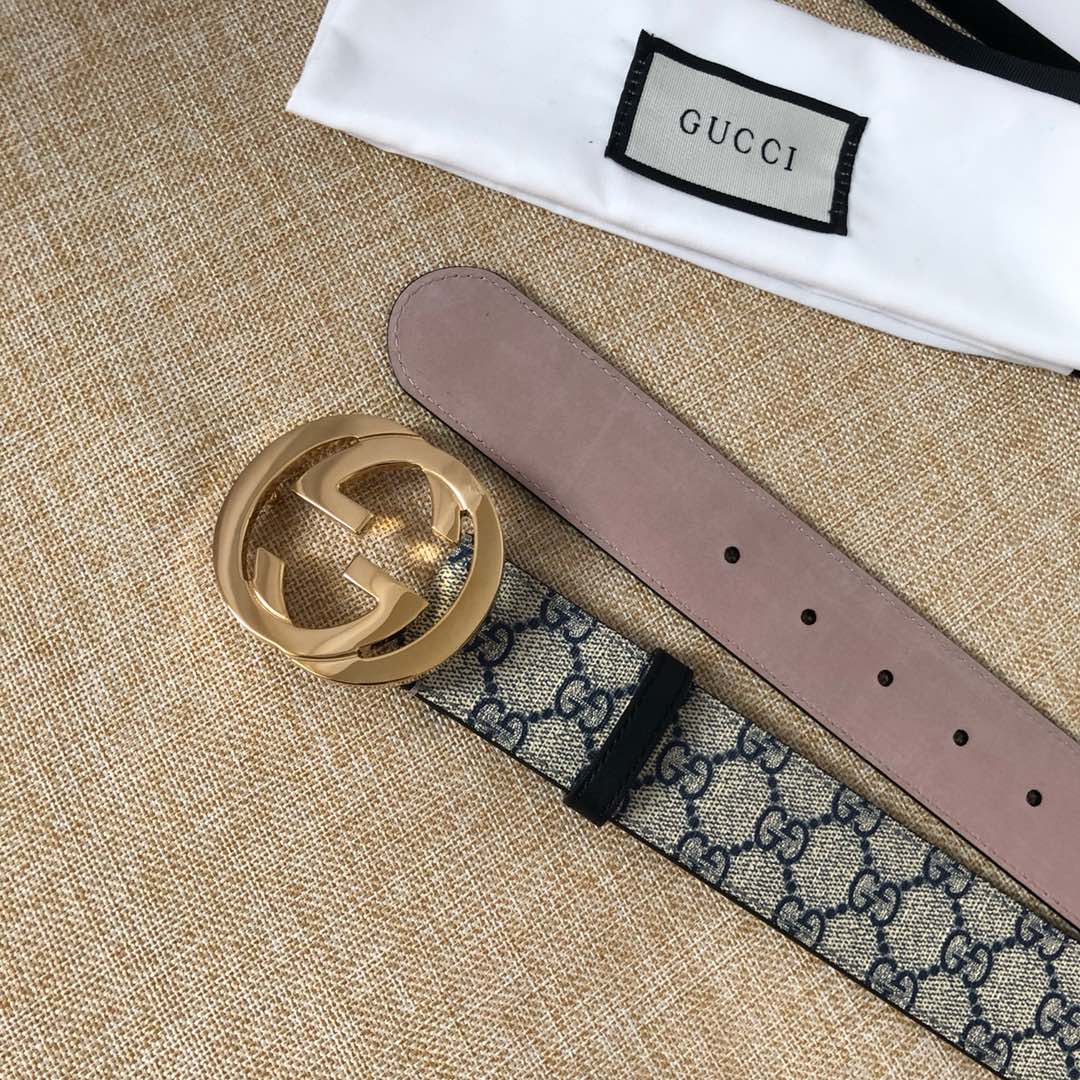 不变的经典GG高级人造帆布腰带饰以互