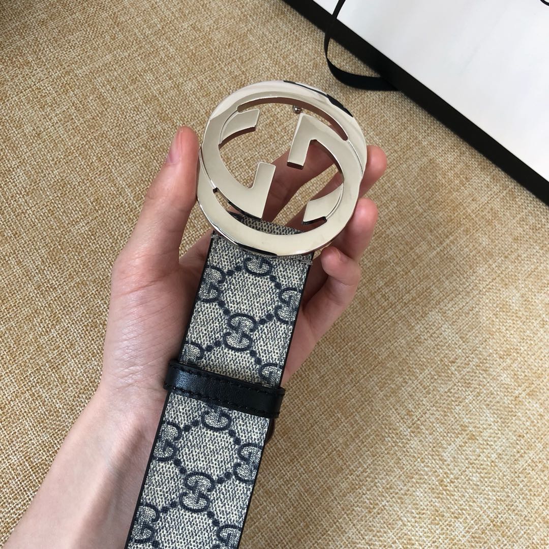 不变的经典GG高级人造帆布腰带饰以互