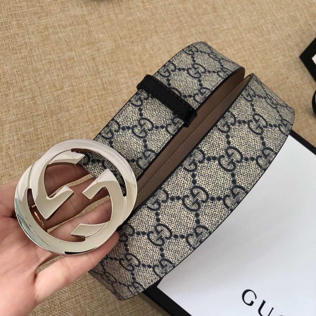 不变的经典GG高级人造帆布腰带饰以互