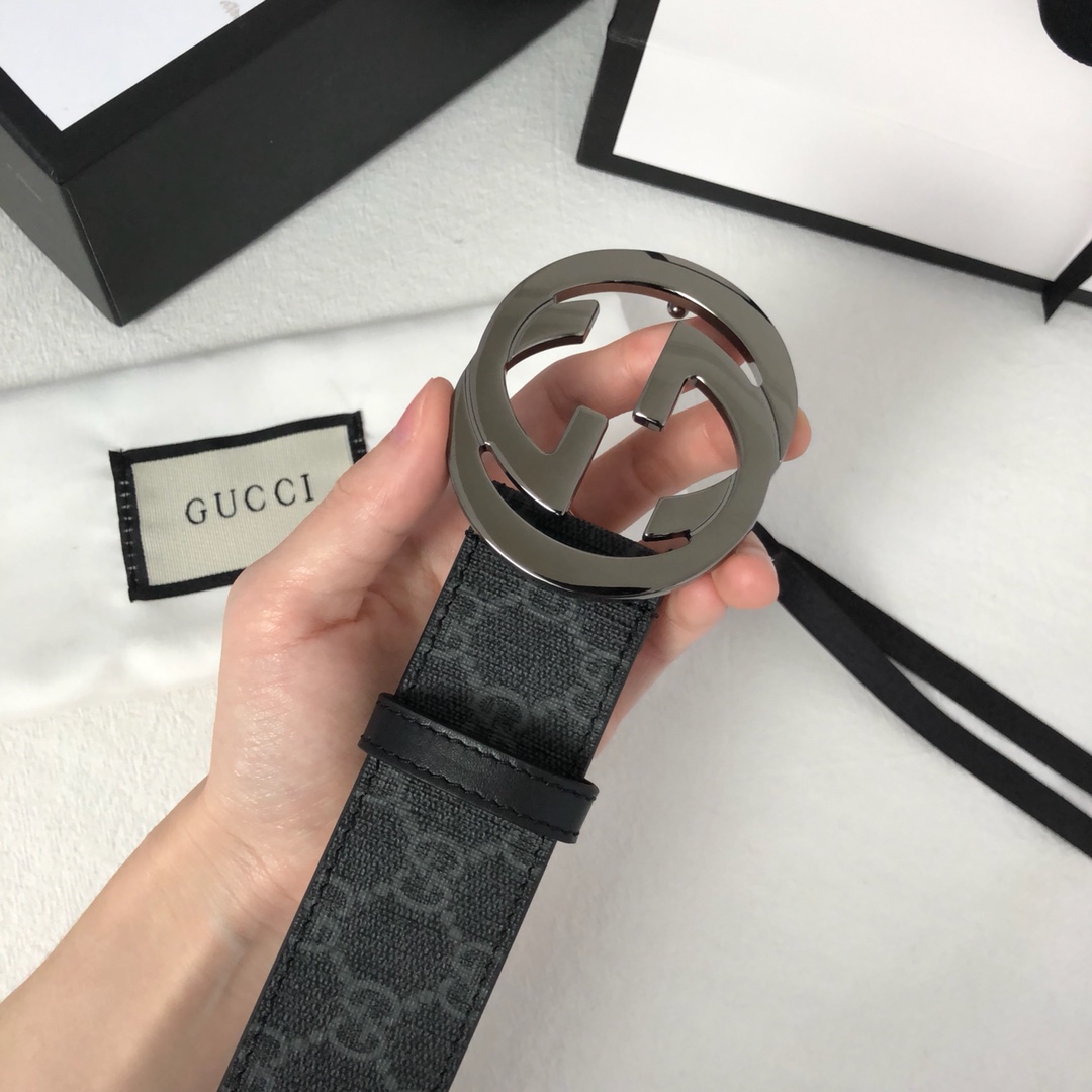 不变的经典GG高级人造帆布腰带饰以互